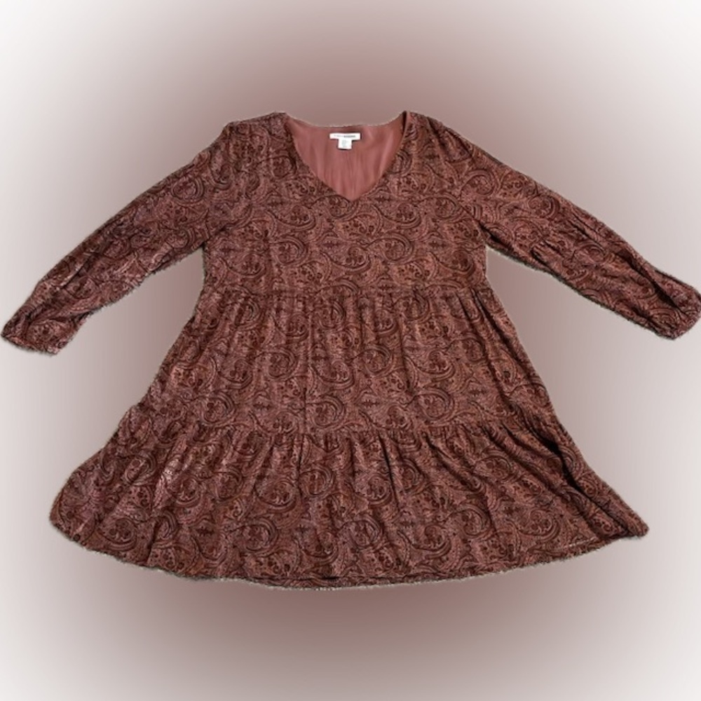 Paisley boho LUCKY BRAND long Sleeve Dress